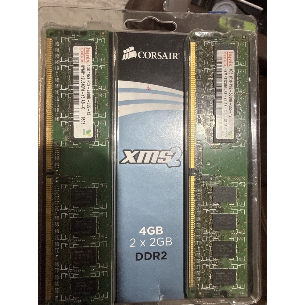 Corsair XMS2 4GB(2X2GB) DDR2 RAM Memory TWIN2X4096-6400C5 PC2-4200UCD5